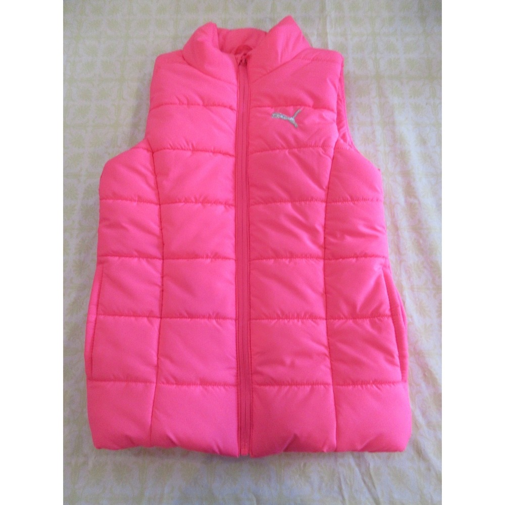 Girls Neon Puma Puffer Vest Size Small 7/8 NWOT